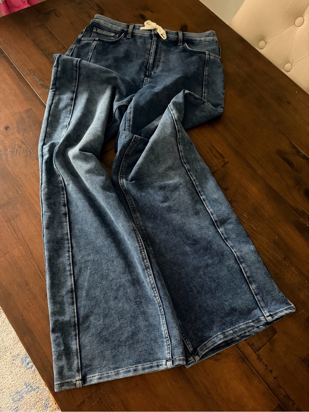 Vanilla Star Light and Dark Blue Washed Denim Jeans